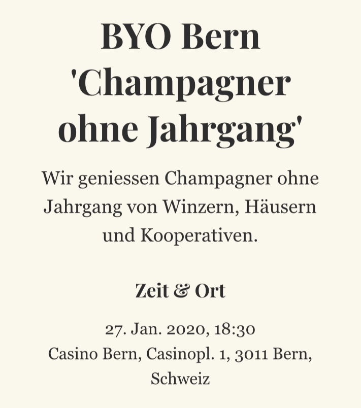 BYOB ab 2020 in Bern - 'Bring your own Bulles'