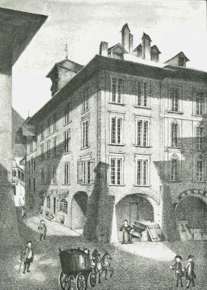 das erstes Gesellschaftshaus bei der Ecke Gerechtigkeitsgasse/Rathausgasse um ca. 1390-1824 abgebild