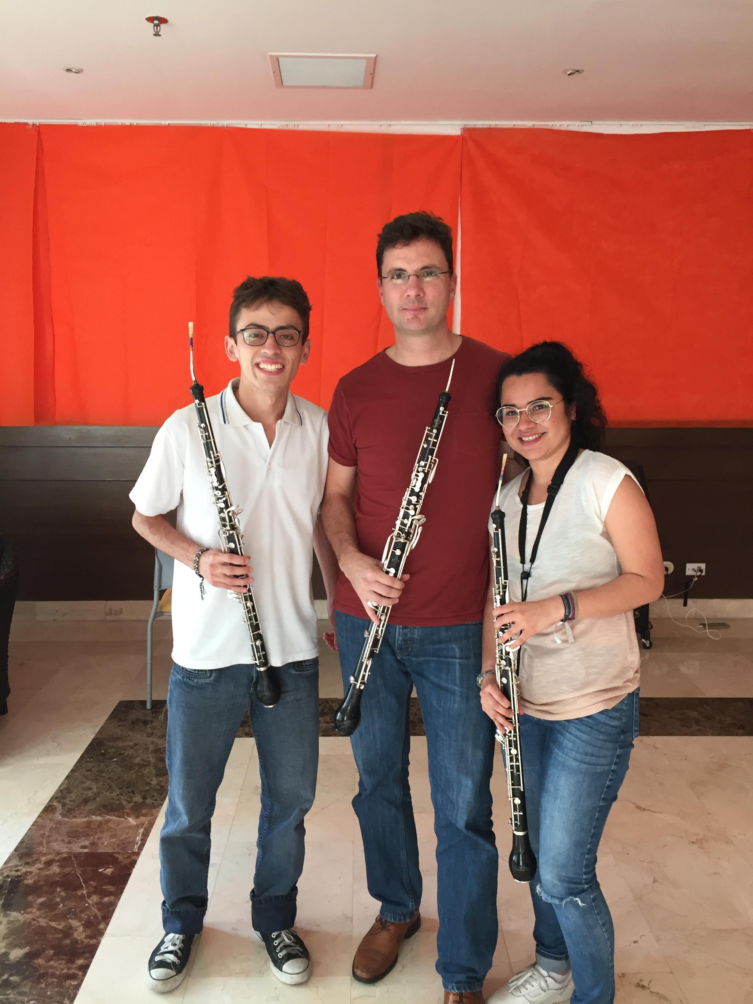 Mit den Oboisten der Filarmónica Joven de Colombia in Barranquilla, Kolumbien