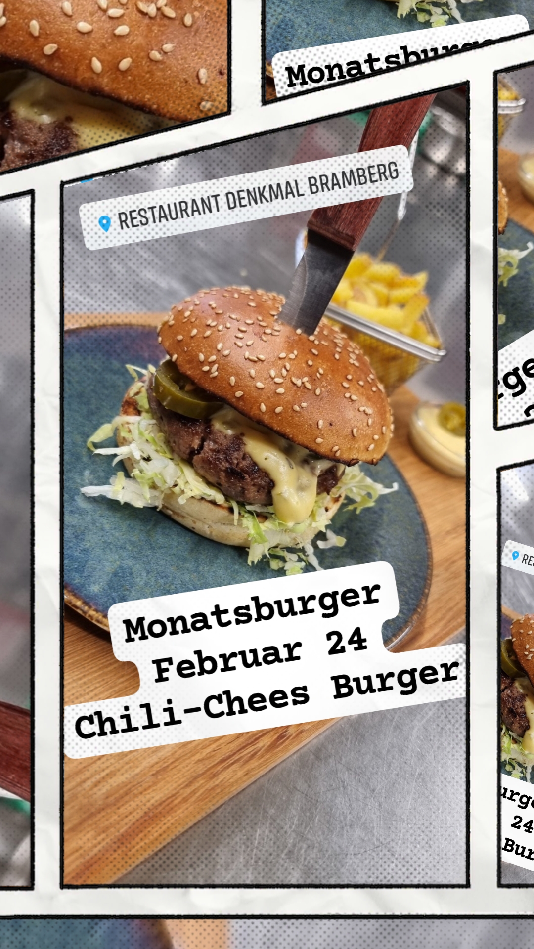 Restaurant zum Denkmal Bramberg, Monatsburger, Chilli Cheese Burger, Burger-Challenge 2024