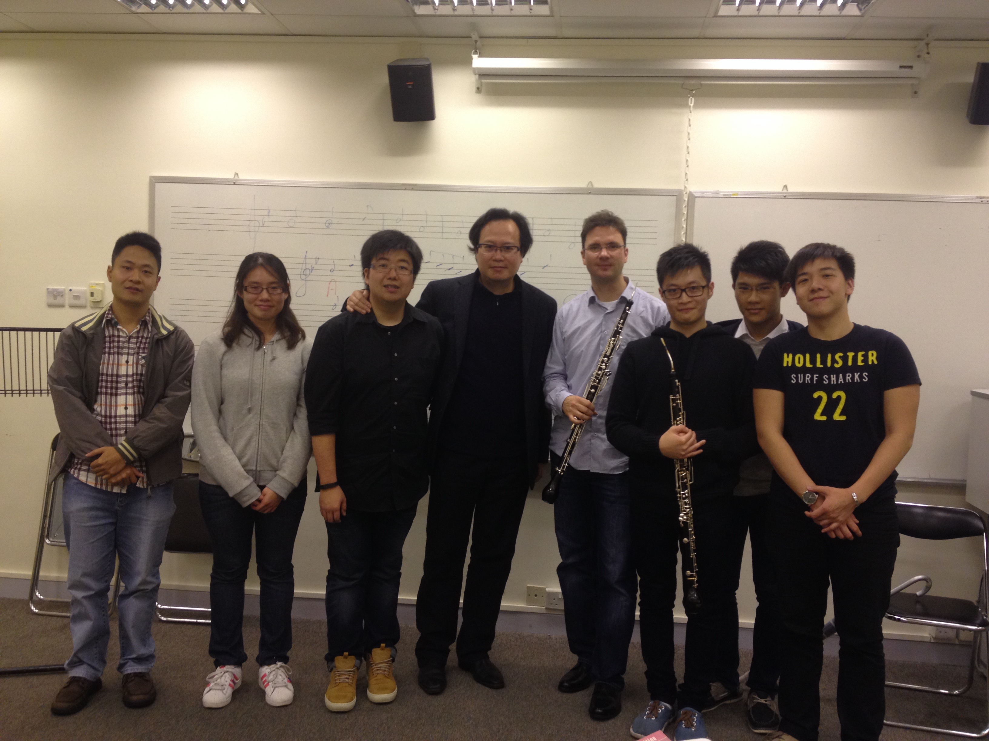 Mit der Oboenklasse des Hongkong Conservatory und Yiu Song Lam