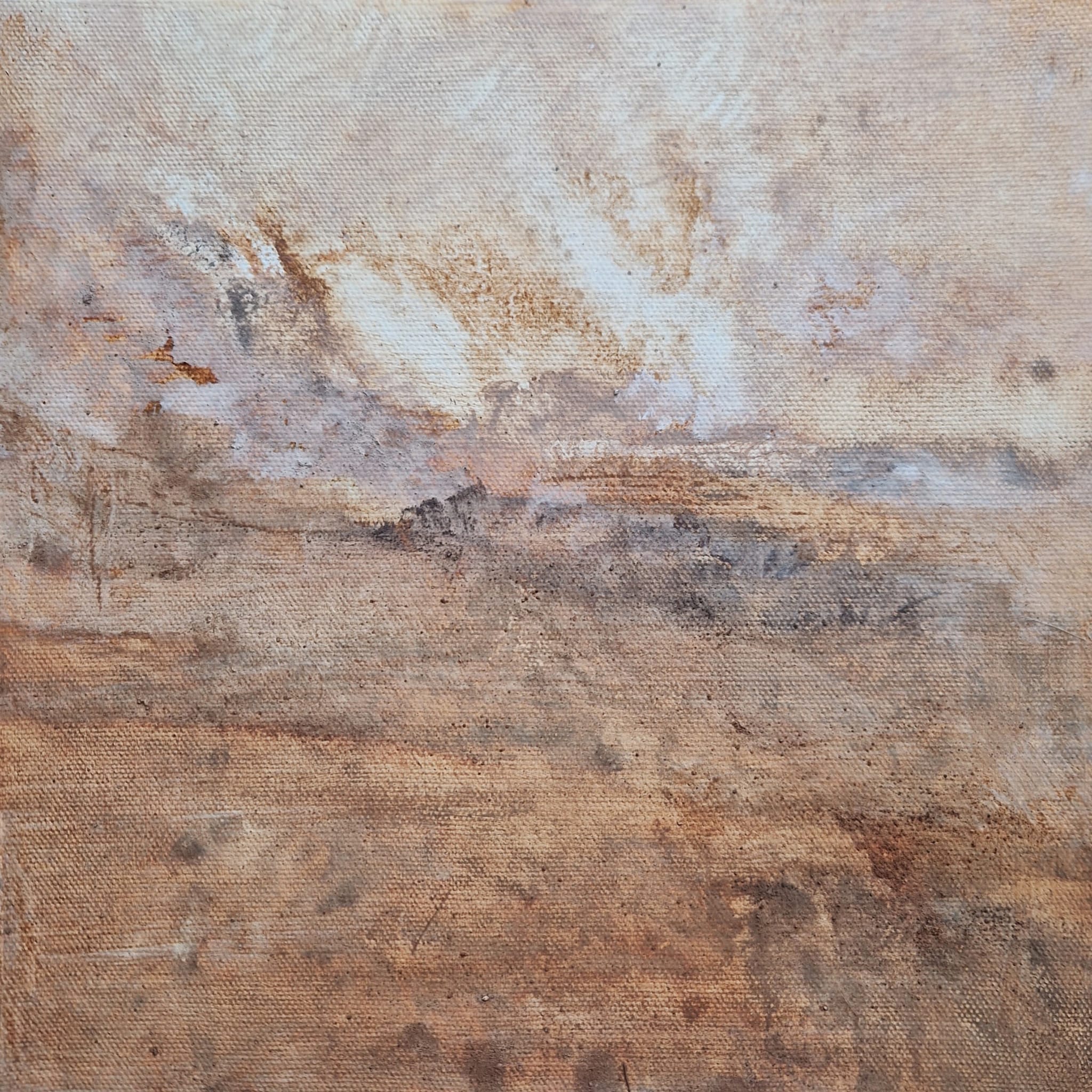 Pigment auf Leinwand, 30x30cm, mit Holzschattenfugenrahmen