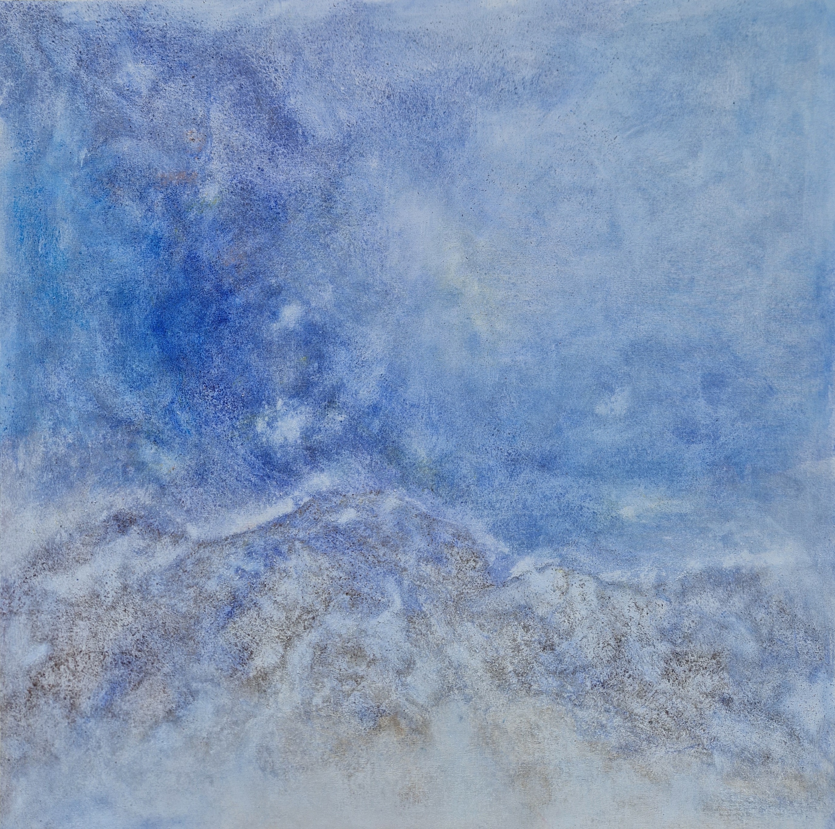 Privatbesitz,70x70 cm, mineralisches Pigment mit Ultramarinblau auf Leinwand Privatsatz