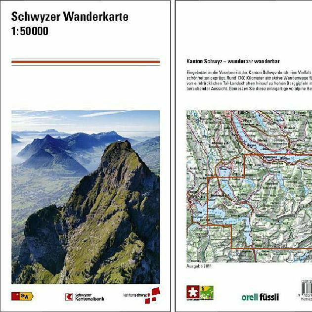 Gestaltung der Schwyzer Wanderkarte 1:50'000 und Entwicklung der mobilen APP "Schwyz Wandern"
